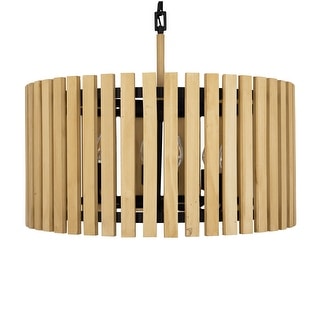 Suratto 6-Light 24" Diameter Wood Slat Pendant - N/A - Bed Bath ...